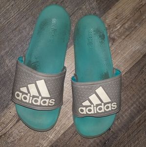 Blue Adidas Slides 🦄
